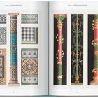 Vol. 2 – General Description. Links Mosaikmuster und verzierte Säulen, rechts rote Säulen mit Pflanzen. Seiten 272-273.