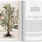 Titel: "Index of Plants Depicted in the New Kreüterbuch". Links Illustration einer Pflanze.