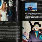 Texte: "The Joker holds Vicki (Kim Basinger) captive... world's first fully functioning homicidal artist.", Zitat von The Washington Post über Tim Burtons Batman. Zwei Fotos des Jokers.