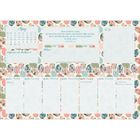 Kalender mit März 2023, Notizen, To-Do, Dankbarkeit, Wochenübersicht, Bibelzitat, florales Muster.
