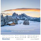 "Was bleibt, sind Glaube, Hoffnung und Liebe. Die Liebe aber ist das Größte. 1. Korinther 13,13."   
Schneebedeckte Alpenlandschaft im Dezember.