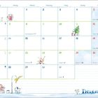 Kalender für Dezember mit Feiertagen wie Nikolaus, Heiligabend und Silvester. Illustrationen von winterlichen Szenen.