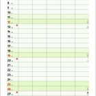 Kalender für Dezember mit Feiertagen und Illustrationen von Schafen, die Geschenke einpacken und Plätzchen backen.