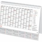 Kalender für 2028. Spalten für Monate und Tage, Mondphasen und Tierkreiszeichen. Feiertage markiert. Spiralbindung.