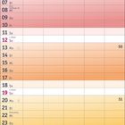 Kalenderblatt für Dezember 2027 mit Adventssonntagen und Feiertagen. Farbliche Abstufungen von lila zu grün.