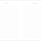 Zwei gegenüberliegende Notizenseiten mit Linien und dem Wort "NOTIZEN" oben auf jeder Seite.