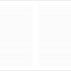 "NOTIZEN" steht unten auf zwei grauen Feldern. Gezeigt wird eine Doppelseite aus einem linierten Notizbuch.