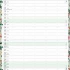 Kalender für Dezember mit den Ereignissen: 5. 2. Advent, 6. Nikolaus, 8. Maria Empfängnis, 12. 3. Advent, 19. 4. Advent, 24. Heiligabend.