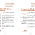 Linke Seite: "Kimchi-Kürbis-Rösti mit Feldsalat". Rechte Seite: "Tempeh-Brokkoli-Pfanne mit Kurkumareis".