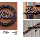 Texte: "Roth reinigt", "Rio Palast", "Apollo". Es sind verschiedene Schilder und Leuchtreklamen an Gebäuden.