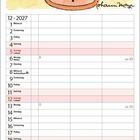 Text in Sprechblasen: "Was guckst du da?" "Die schönsten Wartezimmer Deutschlands!"  
Eine Illustration: Zwei Vögel im Wartezimmer.  
Darunter ein Kalender für Dezember 2027.