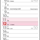 Kalenderblatt Dezember 2027, hervorgehobene Sonntage, Adventstage und Feiertage. Oben rote und weiße Blumen.