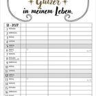 "Du bist der Glitzer in meinem Leben." Eine Disco-Kugel mit funkelnden Sternen und ein Monatskalender für Dezember 2027.