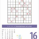 "Schwierigkeitsgrad: sehr schwer. Kalender mit Datum: 16. November, Dienstag. Sudoku-Rätsel mit verschiedenen Zahlen."