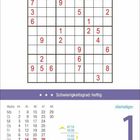 Schwierigkeitsgrad: heftig, Montag 1. November, Kalender mit Sudoku und Zeitangaben, "Allerheiligen".