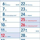 Kalender für Dezember 2027. Feiertage: Nikolaus am 6., Heiligabend am 24., Weihnachten am 25. und 26., Silvester am 31.