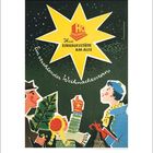 "Ein strahlender Weihnachtsstern." Illustration mit zwei Personen, die Einkäufe und Weihnachtsgeschenke tragen.