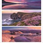 "Oktober, 41. Woche, 11 Mo, 12 Di, 13 Mi, 14 Do, 15 Fr, 16 Sa, 17 So." 
Drei Landschaftsbilder mit spektakulären Himmeln.