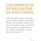 Es gibt niemanden wie dich. Dein Lächeln, deine Träume – alles an dir ist einzigartig. Farbige Punkte, Herzen, Wolken.