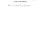 "2. Dankbarkeit im Alltag. Erlebnisse und Begegnungen." Ovales Sprechblasen-Logo rechts oben.
