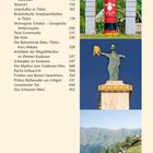 Text: Inhalte zu Georgien, darunter Themen wie Kunst, Kultur und Geschichte mit Seitenzahlen. Rechts: Flasche, Statue, Reiter.