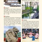 Texte: „Himeji“, „Hiroshima“, „Shikoku, Iya-Tal“, „Nagasaki“, „Iriomote“, „Ein Sumō-Turnier sehen“. Bilder von Burgen, Natur und Sumō.