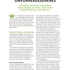 Texte: "Start der Reise – endlich unterwegs", "UNVORHERGESEHENES", "Auf Defekte, Stürze oder Extremwetter würde jeder gern verzichten – doch auf den Ernstfall sollte man vorbereitet sein".