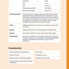 Tabelle mit Eigenschaften von Dämmmaterialien: Druckbelastbarkeit hoch, Schallschutz mittel, Einsatzbereiche aufgeführt.