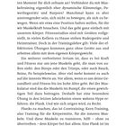 9: Stillstand macht Muskeln. Text über Training und Muskelaufbau, Fokus auf statische Übungen wie Planks.