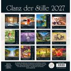"Glanz der Stille 2027" oben, farbenfroher Wandkalender mit Monatsbildern und Psalmworten, Natur- und Alltagsmotive.