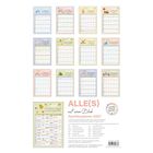 "ALLE(S) auf einen Blick Familienplaner 2027". Kalender mit farbigen Illustrationen für jeden Monat.