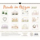 "Freude im Herzen 2027" Aquarellkalender mit Bibelversen. Verschiedene florale Illustrationen begleiten jeden Monat.