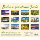 "Balsam für deine Seele" steht oben. Darunter zwölf Bilder von Landschaften mit Szenen wie Sonnenuntergänge und Blumenfelder.