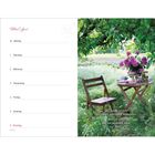 Mai/Juni Kalender, Wochentage 31. Mai bis 6. Juni, Sonntag rot. Zitat: „Das Leben besteht aus vielen kostbaren Momenten...“ Links Holzstuhl.
