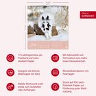Kalender mit Kaninchenmotiv im Januar. Funktionen: Postkarte, Adressfeld, Kalender, stabiles Papier, FSC-zertifiziert.