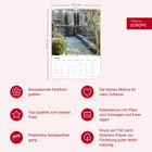 "Bezaubernde Farbfotografien", "Top Qualität zum besten Preis", "Praktische Spiralaufhängung", Kalender mit Gartenmotiv.