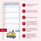 Name, Made in Europe, Januar. Viel Platz für Planung, witzige Motive, stabile Rückwand, Feiertage Vorschau. Minions unten.