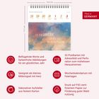 "Ich bin dankbar für die Fülle in meinem Leben." Kalender mit lebendigen Illustrationen und Wochenübersicht, 53 Postkarten.