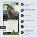 12 hochwertige Farbbildungen auf einem Kalender mit Dinosauriermotiv und viel Platz zum Eintragen, plus extra Poster.