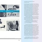 Vorschlag für eine Synthese der Künste von Charlotte Perriand. Links Textilien und Möbel, rechts Fließtext über Ausstellung.