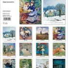 Titel: "Impressionisten". Verschiedene Gemälde von Künstlern wie Monet und Van Gogh in einem Kalenderlayout.