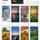 "Augenblicke der Stille" Kalenderillustration 2027. Szenen: Natur, Sonnenuntergang, Blumen, Landschaften.