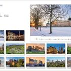 Text oben: "Verlagshaus Würzburg", "Deutschland". Unten Kalenderbilder: Monumente, Städte, Landschaften.