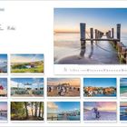 "Faszination Ostsee" mit verschiedenen Küstenszenerien in leuchtenden Farben. Kalender mit Motiven der Ostsee.