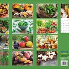 Mehrere Bilder von Gemüse und Obst mit Kalenderblatt für Januar. Darunter ein "Made in Germany" und Verlagslogo.