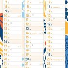 Kalender für Januar bis März 2028. Enthält Feiertage wie Neujahr und Valentinstag. Farbenfrohe florale Illustration.