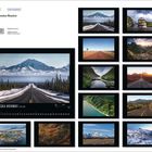 "Die schönsten Routen". Fotos mit Landschaftsaufnahmen von Straßen, Bergen und Küsten, inklusive "ALASKA HIGHWAY".