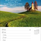 Ein Kalender mit Naturfotos und Zitaten: "Die größten Ereignisse...", "Unser größtes Glück...", "Zeit..". Enthält Monate und Tage.