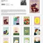 Texte: "new year, new me", "Du machst die Welt schön", "Well at least those plans", "Kreise gut werden". Illustrationen mit farbenfrohen Motiven.