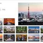 "Reiselust – Japan" steht oben links. Ansonsten sind verschiedene Fotos von Landschaften und Stadtansichten aus Japan zu sehen.